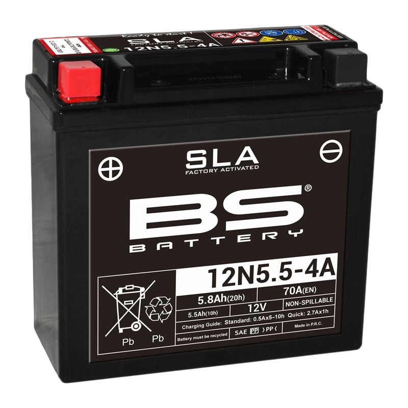 BS BATTERY SLA Akkumulátor Karbantartásmentes Gyárilag Aktivált - 12N5.5-4A/4B