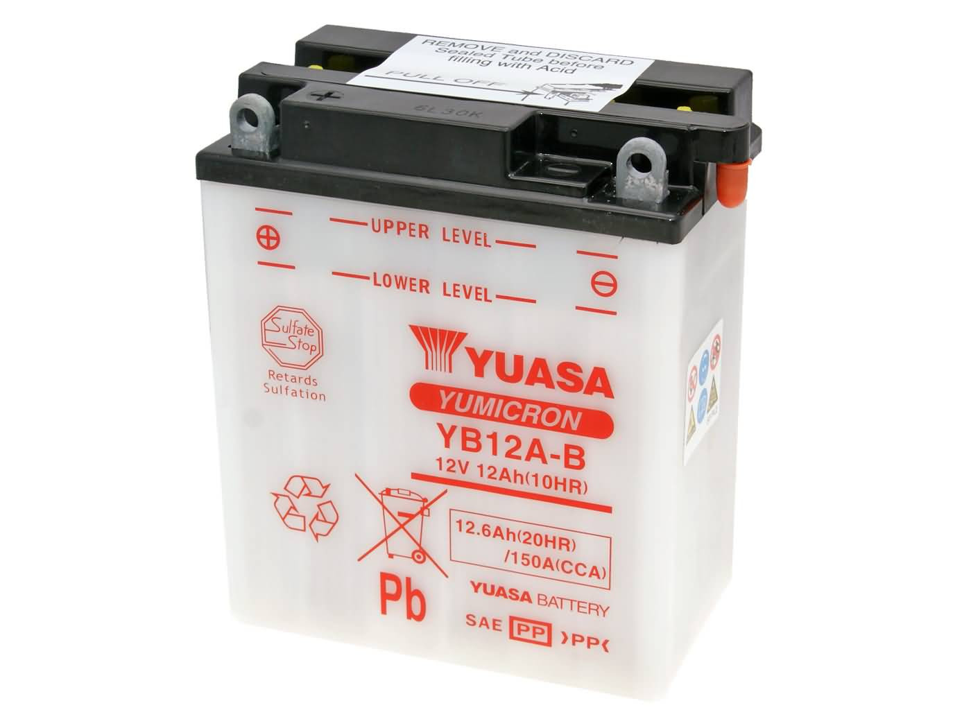 Yuasa YuMicron YB12A-B akkumulátor - savcsomag nélkül